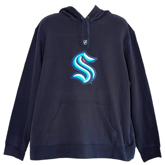 Fanatics Seattle Kraken Branded Primary Logo Pullover Hoodie Men's Navy Size 2XL - Picture 2 of 12